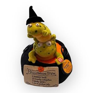 Hallmark Halloween Stew plush frogs in Witch's Couldron motion, musical & light
